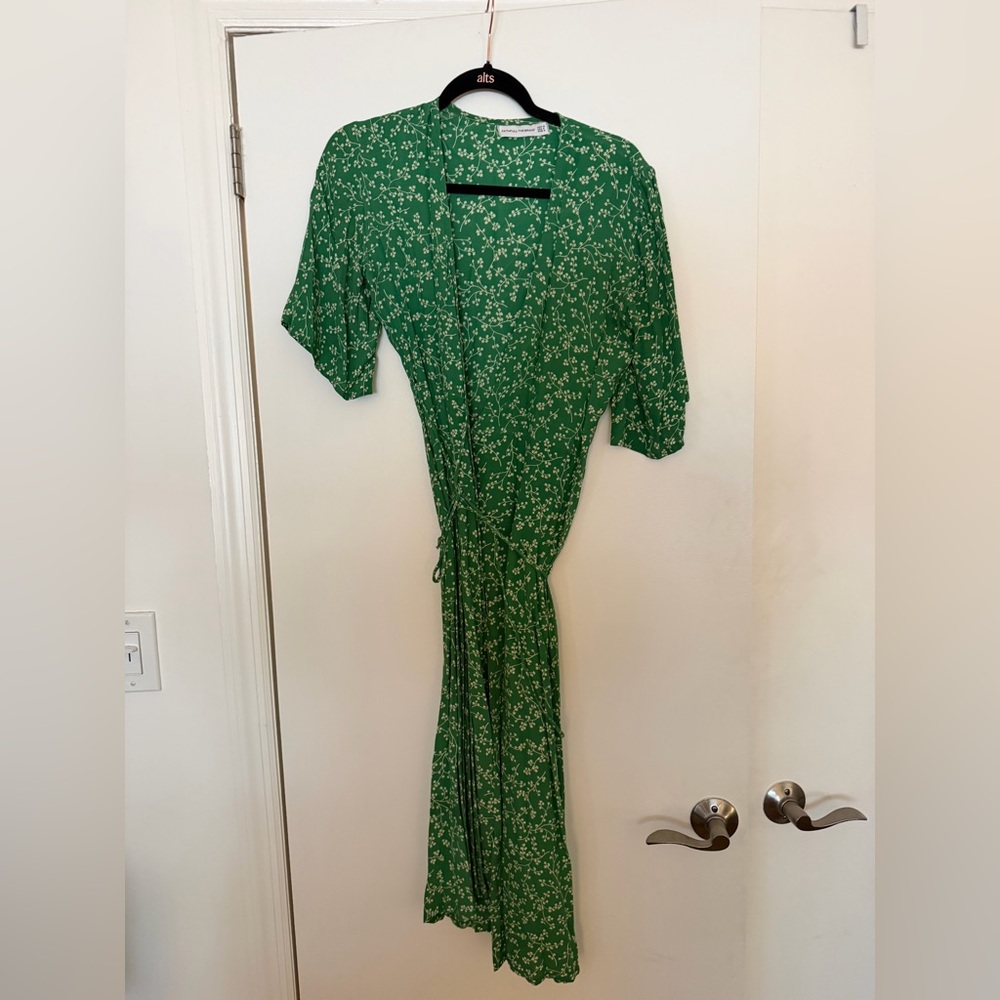Faithfull the Brand Green Floral Midi Dress